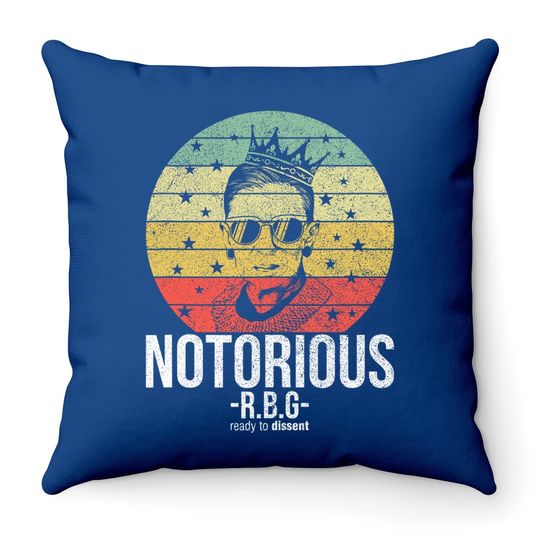 Notorious Rbg Ruth Bader Ginsburg Throw Pillow Political Feminist Throw Pillow