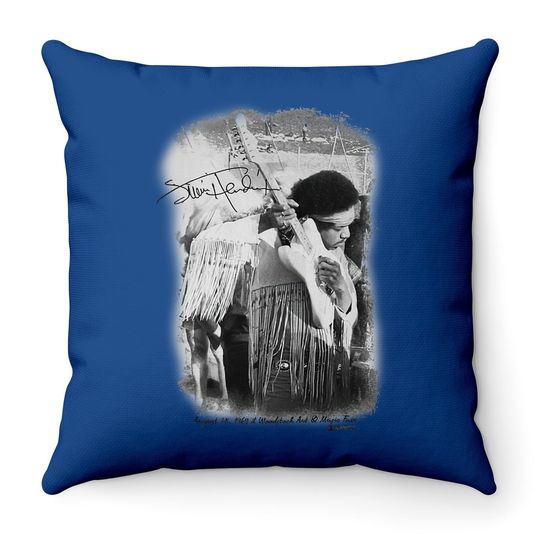 Jimi Hendrix Woodstock Throw Pillow