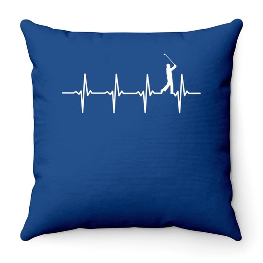Golf Heartbeat Throw Pillow For Golfers