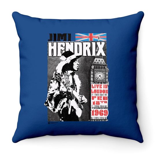 Jimi Hendrix - Live In London Throw Pillow