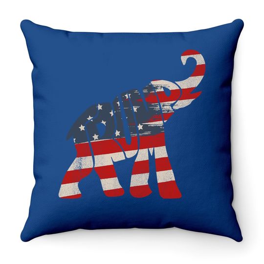 President Trump 2020 Republican Elephant Trump Supporter Throw Pillow