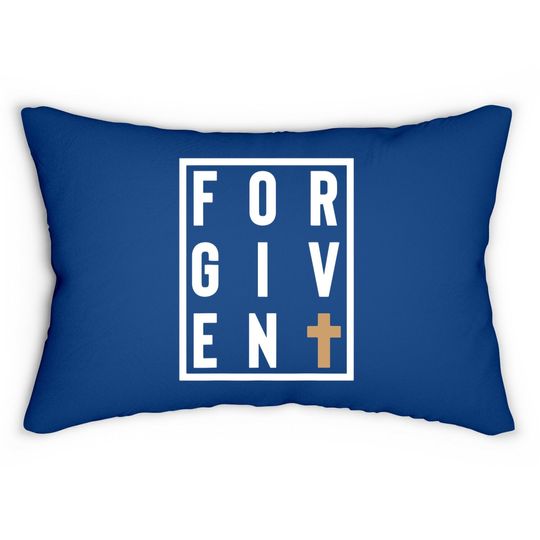 Forgiven Cross Jesus God Christian Faith Word Box Lumbar Pillow