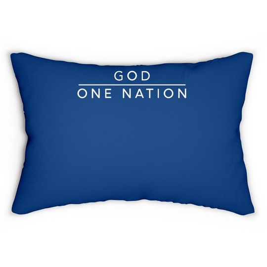 One Nation Under God Line Art Patriotic Christian Lumbar Pillow