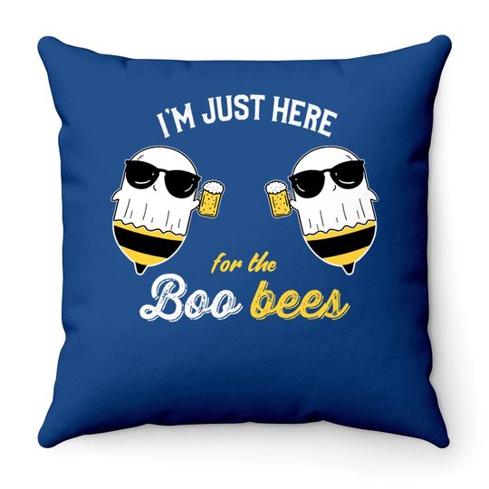 I'm Just Here For The Boo Bees Halloween Throw Pillow