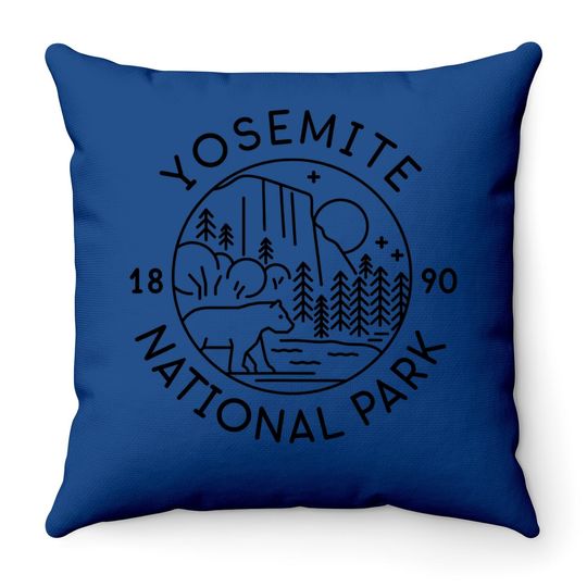 Yosemite National Park 1890 California Throw Pillow
