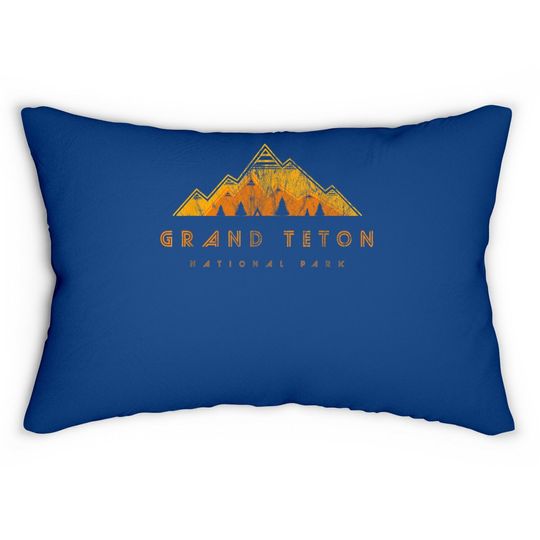 Grand Teton National Park Retro Lumbar Pillow
