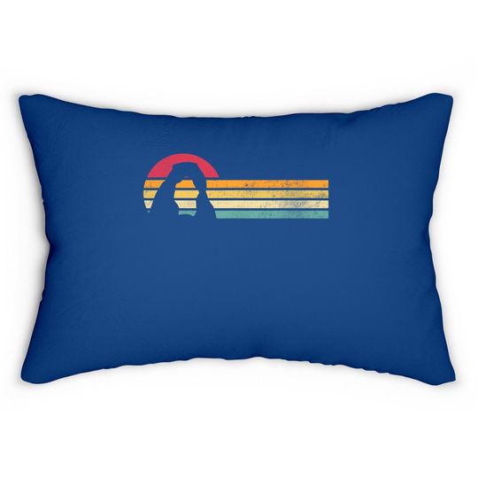 Retro Vintage Delicate Arch Silhouette Arches National Park Lumbar Pillow