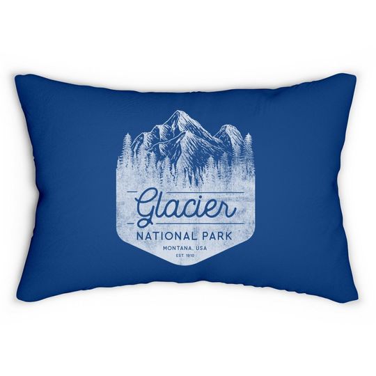 Family Vacation Design - Glacier National Park Lumbar Pillow