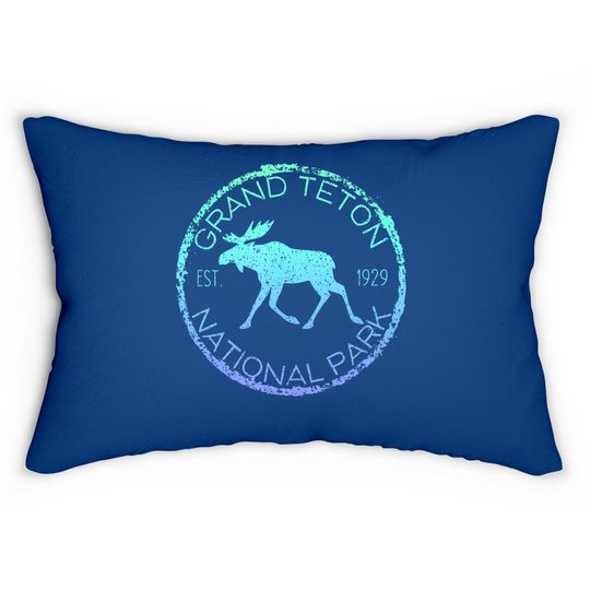 Grand Teton National Park Weathered Moose Design Souvenir Lumbar Pillow