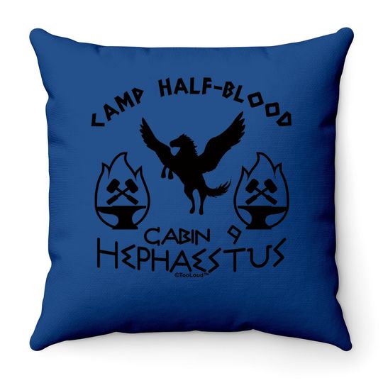 Camp Half Blood Cabin 9 Hephaestus Throw Pillow