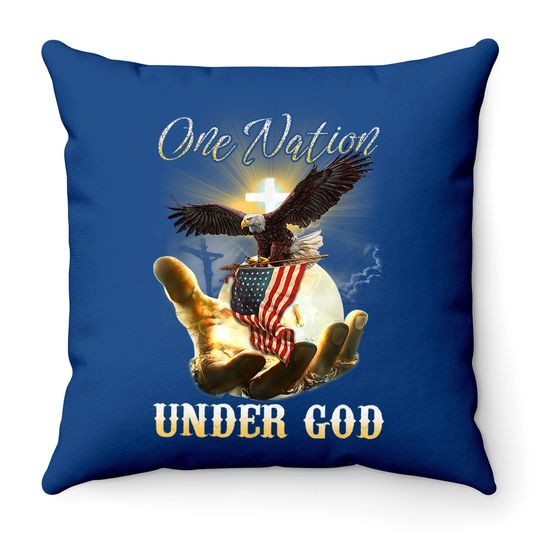 Eagle Usa Christian Patriot One Nation Under God Throw Pillow