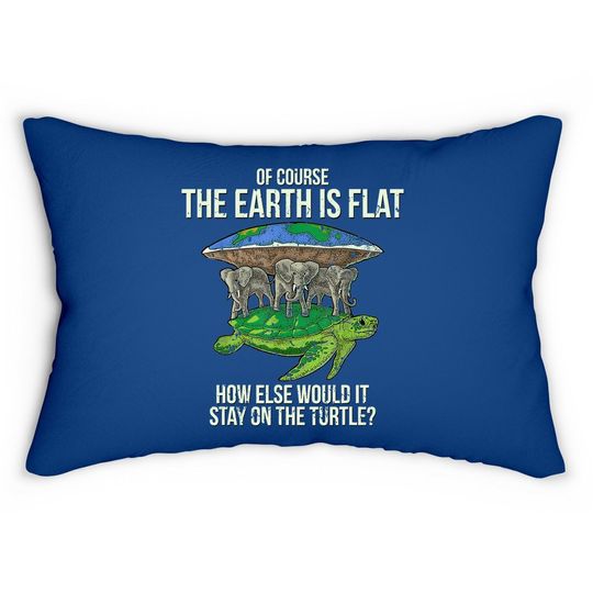 Flat Earth Society Lumbar Pillow Turtle Elephants Gift
