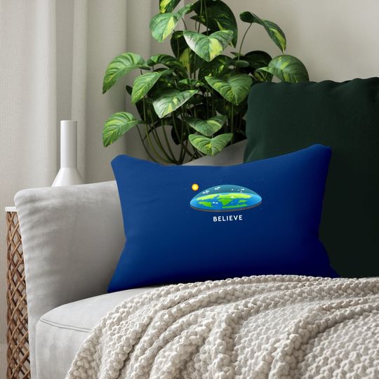 Flat Earth Believe Lumbar Pillow