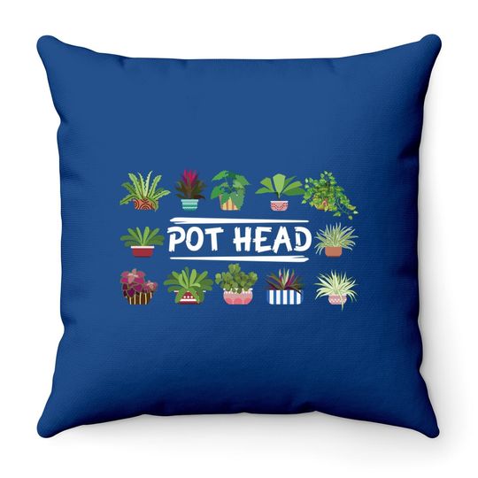 Gardening Potted Plant Pot Head Throw Pillow