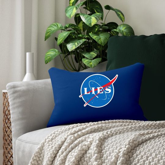 Nasa Lies Flat Earth Lumbar Pillow