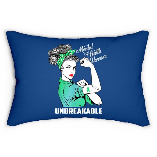 Mental Health Warrior Unbreakable - Awareness Month Lumbar Pillow