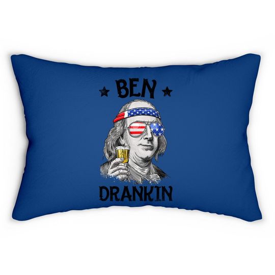 Ben Drankin 4th Of July Benjamin Franklin Usa Flag Lumbar Pillow
