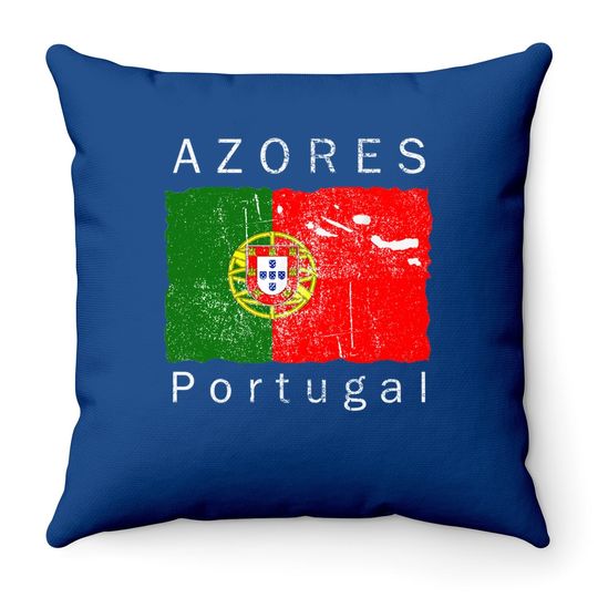 Azores Islands Portuguese Flag Throw Pillow I Love Portugal Throw Pillow