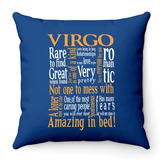 Not One To Mess With Amazing In Bed Virgo Throw Pillow
