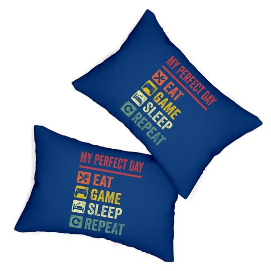 My Perfect Day Video Games Lumbar Pillow Funny Cool Gamer Lumbar Pillow Gift Lumbar Pillow