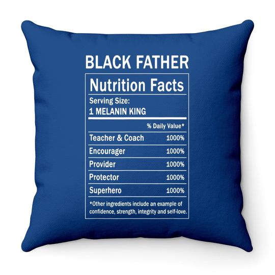Black Father Nutrition Fact  throw Pillow