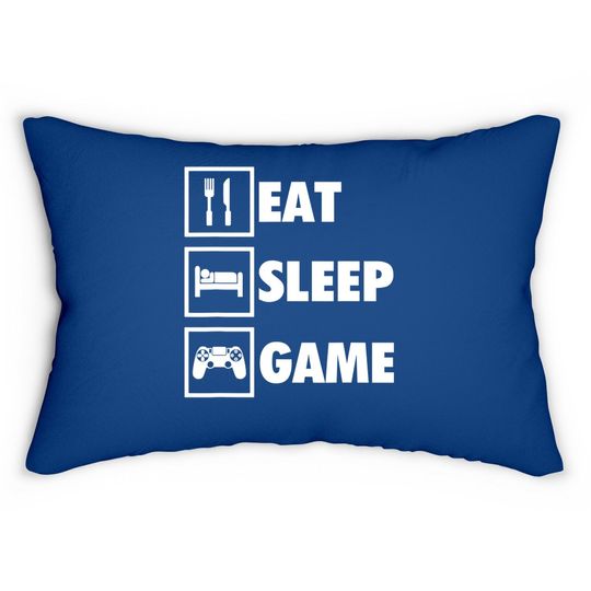 Eat Sleep Game Funny Gamer Lumbar Pillow For Video Game Players