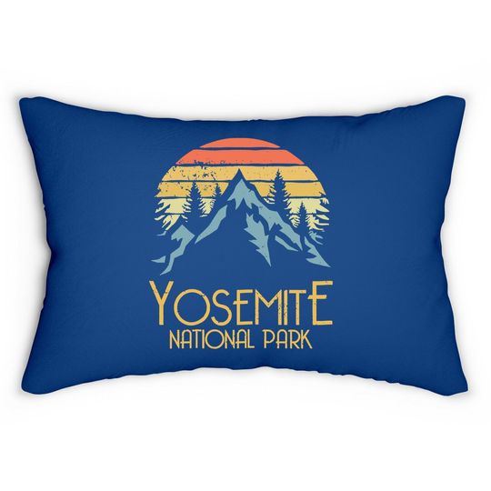 Vintage Yosemite National Park California Lumbar Pillow