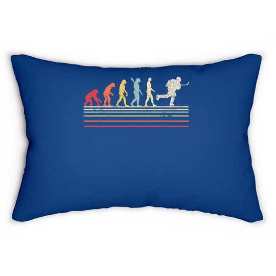 Ice Hockey Lumbar Pillow. Retro Evolution Lumbar Pillow For Hockey Player