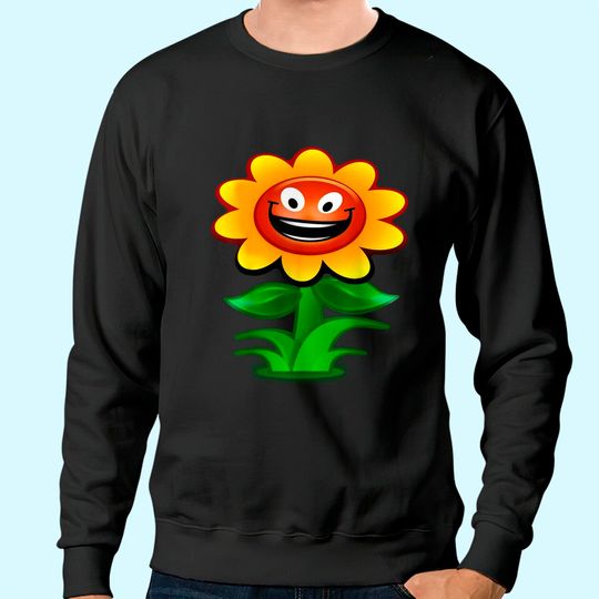 Happy Sunflower Cartoon Sweatshirt