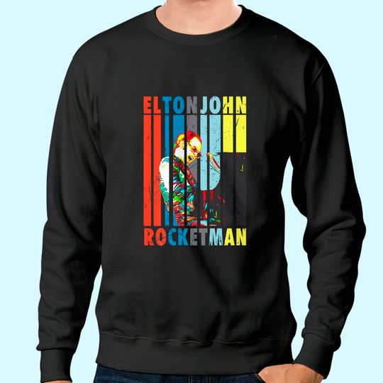 Vintage Elton Art John Country Musician Play Piano Rocketman Premium Sweatshirt