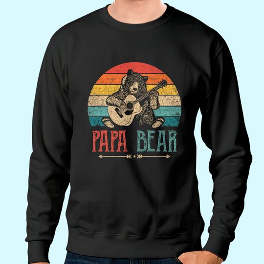 Papa Bear funny Guitar Sweatshirt for men