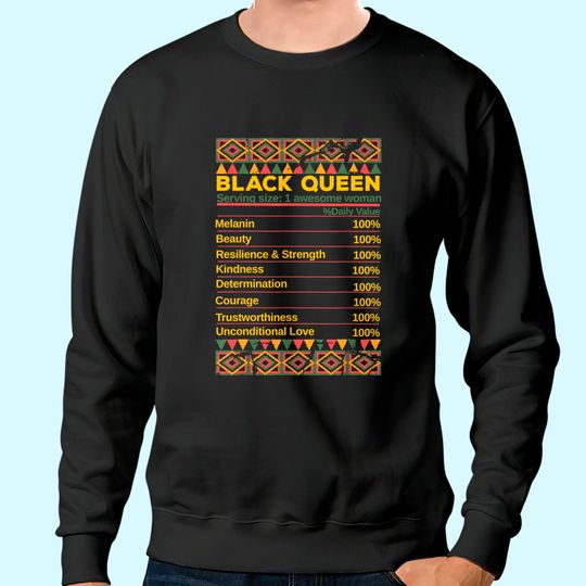 Black Queen Ingredient Table Juneteenth Proud Black Girl Sweatshirt