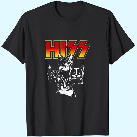 HISS Funny Cute Cat Mom Kitten Cats Lover Rock Gift Tee