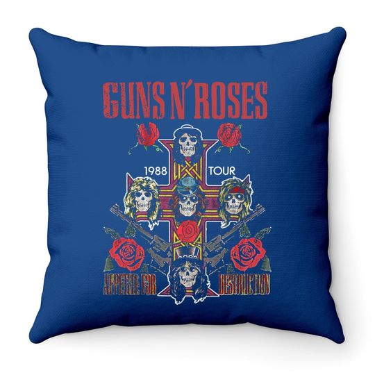 The Guns N Roses Throw Pillow Vintage 1980s