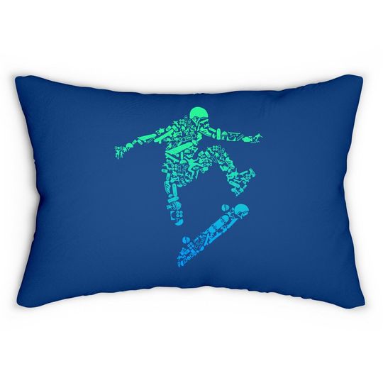 Skater Skateboarding Helmet Gear Skateboard - Skateboarder Lumbar Pillow