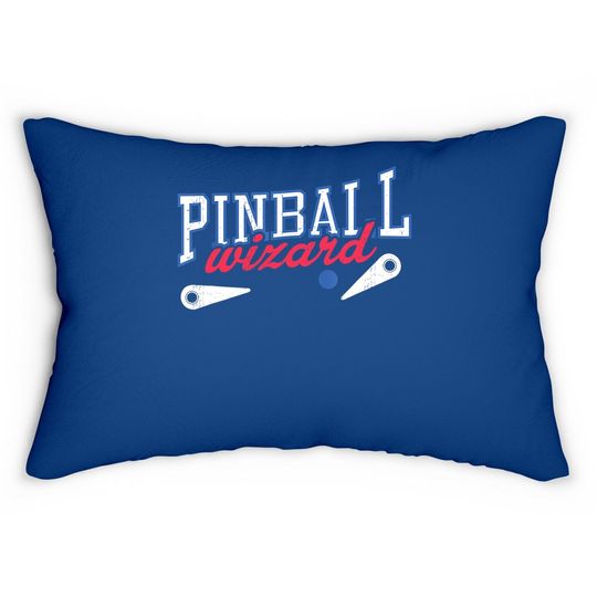 Retro Pinball Wizard Print Lumbar Pillow Arcade Game Lover Lumbar Pillow