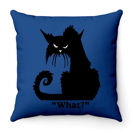 Cat What Throw Pillow