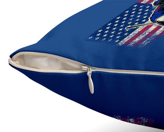 Ice Hockey Goalie Usa Flag Gift For Goalie Throw Pillow