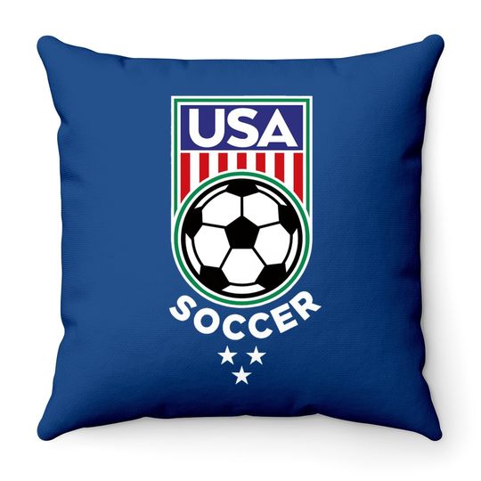 Usa Soccer Team Throw Pillow Support The Team Usa Flag Football Throw Pillow
