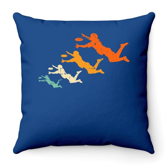 Retro Ultimate Frisbee Player Vintage Disc Ultimate Frisbee Throw Pillow