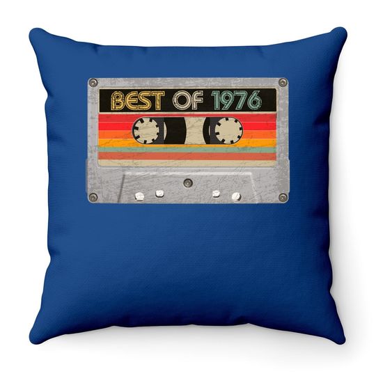 Best Of 1976 45th Birthday Gifts Cassette Tape Throw Pillow