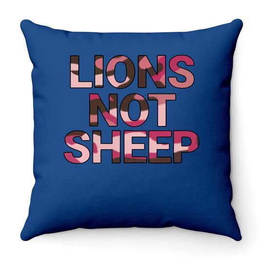Lions Not Sheep Graphic Throw Pillow