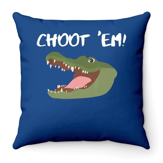 Troy Swamp Choot Em' Alligator Gator Hunting Throw Pillow