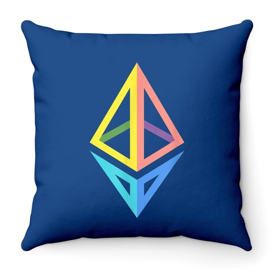 Ethereum Logo Eth Coin Crypto Bitcoin Trader Miner Gift Throw Pillow