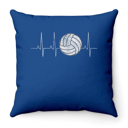 Volleyball Heartbeat Throw Pillow As Throw Pillow