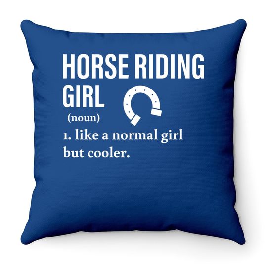 Equestrian Horse Riding Girl Noun Show Jumping Vaulting Throw Pillow
