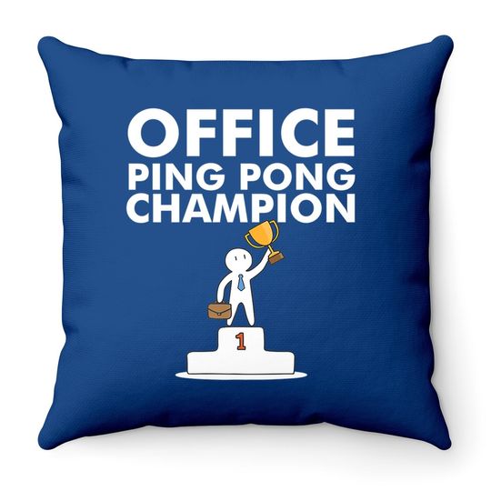 Office Ping Pong Champion And Table Tennis Throw Pillow
