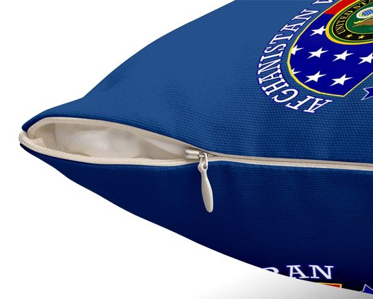 Army Afghanistan War Veteran Patch Image Throw Pillow