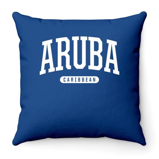 College Style Aruba Caribbean Souvenir Throw Pillow