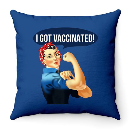 Pro Vaccine Vaccinated Rosie The Riveter Vaccinator Throw Pillow